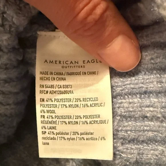 American Eagle Outfitters | Ribbed Light Blue Sweater | Size Small - Picture 4 of 5
